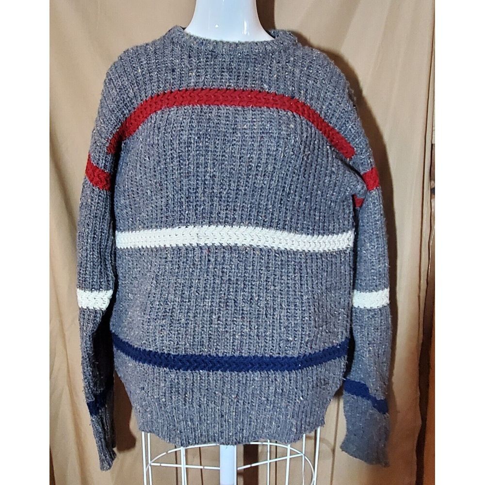 VINTAGE 90s Van Heusen Textured Knit Sweater Crewneck Multicol Size M USA Y2K